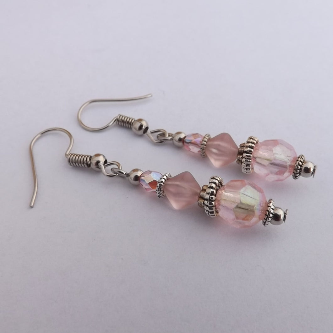 Light Pink Handmade Bead Earrings