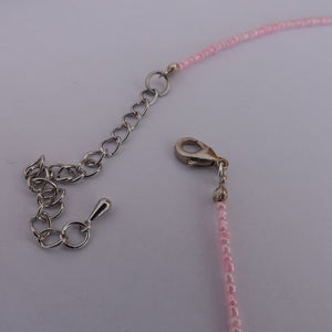 Light Pink Twisted Foil Glass Bead Handmade Necklace