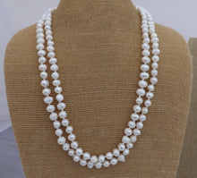 Load image into Gallery viewer, Long White Genuine Freshwater Pearl Bead Necklace
