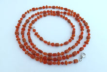 Load image into Gallery viewer, Long Handmade Orange Glass Bead Necklace
