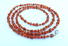 Load image into Gallery viewer, Long Handmade Orange Glass Bead Necklace
