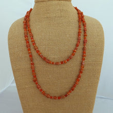 Load image into Gallery viewer, Long Handmade Orange Glass Bead Necklace
