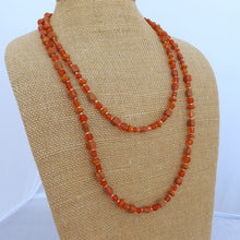 Load image into Gallery viewer, Long Handmade Orange Glass Bead Necklace
