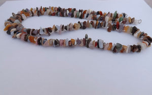 Mixed Semi Precious Gem Chip Necklace