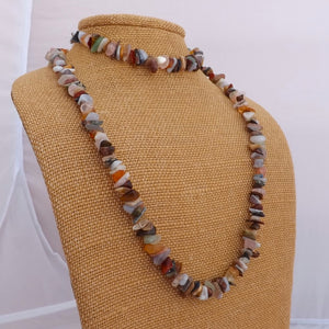 Mixed Semi Precious Gem Chip Necklace