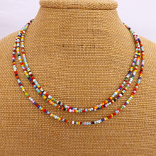 Load image into Gallery viewer, Multi Strand Bright Seed Bead Necklace
