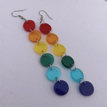 Load image into Gallery viewer, Multi Coloured Round Acrylic Chain Link Drop Earrings
