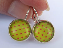 Load image into Gallery viewer, Copy of Red Gradiated Dome Earrings on Lever Back Hooks
