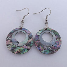 Load image into Gallery viewer, Paua &amp; Acrylic Round Drop Earrings
