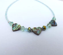 Load image into Gallery viewer, Paua Hearts Handmade Bead Necklace (Copy)
