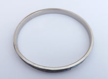 Load image into Gallery viewer, Paua &amp; Silver Tone Bangle Bracelet  (2 size options)
