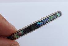 Load image into Gallery viewer, Paua &amp; Silver Tone Bangle Bracelet
