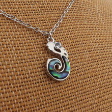 Load image into Gallery viewer, Paua &amp; Silver Tone Manaia Pendant Necklace
