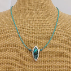 Paua & Teal Bead Handmade Necklace
