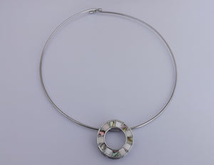 Paua and Mother of Pearl Round Choker Necklace