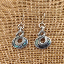 Load image into Gallery viewer, Pewter &amp; Paua Shell Twist Earrings
