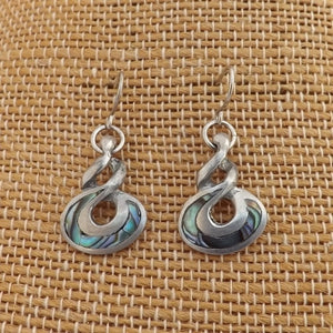 Pewter & Paua Shell Twist Earrings