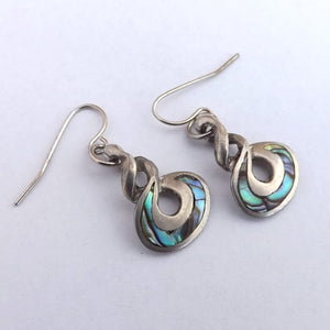 Pewter & Paua Shell Twist Earrings