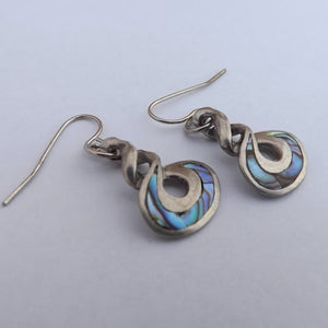 Pewter & Paua Shell Twist Earrings