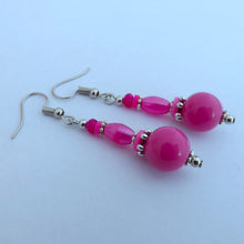 Load image into Gallery viewer, Pink Handmade Bead Drop Earrings
