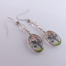 Load image into Gallery viewer, Pink Tree &amp; Beads Handmade Drop Earrings
