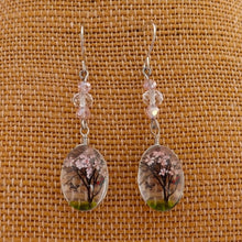 Load image into Gallery viewer, Pink Tree &amp; Beads Handmade Drop Earrings
