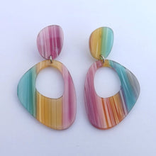 Load image into Gallery viewer, Pink, Blue &amp; Yellow Acrylic Stud Earrings
