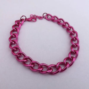 Chain Link Bracelet  (Pink or Blue)