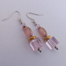 Load image into Gallery viewer, Pink &amp; Gold Handmade Bead Earrings
