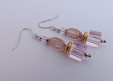 Load image into Gallery viewer, Pink &amp; Gold Handmade Bead Earrings
