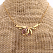 Load image into Gallery viewer, Pink &amp; Gold Tone Vintage Chain Necklace
