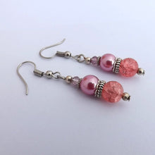 Load image into Gallery viewer, Pink Handmade Bead Earrings
