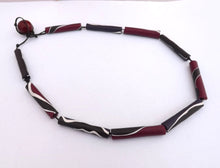 Load image into Gallery viewer, Pink, Purple, Black &amp; White Handmade Polymer Clay Bead Necklace
