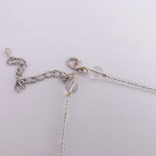 Load image into Gallery viewer, Pink &amp; White Handmade Glass Floral Lamp Work Bead Necklace
