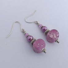 Load image into Gallery viewer, Purple Handmade Bead Earrings
