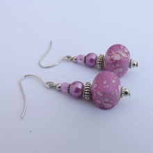 Load image into Gallery viewer, Purple Handmade Bead Earrings
