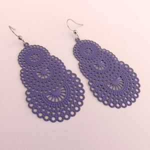 Filigree Drop Earrings (12 colour options)