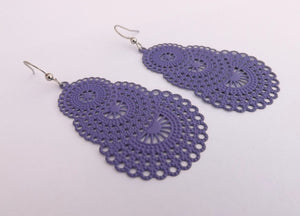 Filigree Drop Earrings (12 colour options)