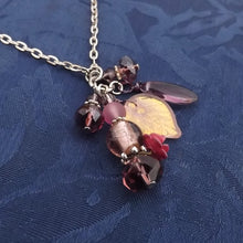 Load image into Gallery viewer, Purple Glass Leaves &amp; Beads Handmade Pendant Necklace
