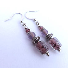 Load image into Gallery viewer, Purple Handmade Glass Bead Earrings
