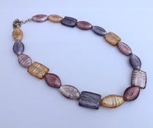 Load image into Gallery viewer, Purple &amp; Pink Glass Foil Bead Necklace
