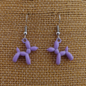 Poodle Balloon Dog Drop Earrings (12 colour options)