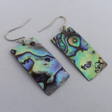 Load image into Gallery viewer, Rectangle Paua Shell Earrings
