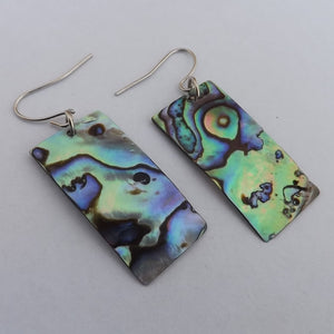 Rectangle Paua Shell Earrings