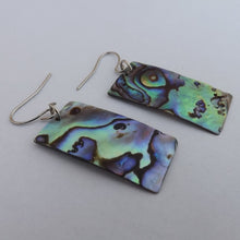 Load image into Gallery viewer, Rectangle Paua Shell Earrings
