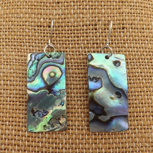 Rectangle Paua Shell Earrings