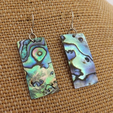 Load image into Gallery viewer, Rectangle Paua Shell Earrings
