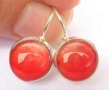 Load image into Gallery viewer, Red Gradiated Dome Earrings on Lever Back Hooks
