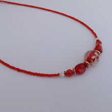 Load image into Gallery viewer, Red &amp; Clear Handmade Bead Necklace
