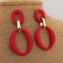 Load image into Gallery viewer, Colour &amp; Gold Tone Large Acrylic Earrings (Multiple colour options)
